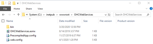 This figure shows the Webservices Installed Folder