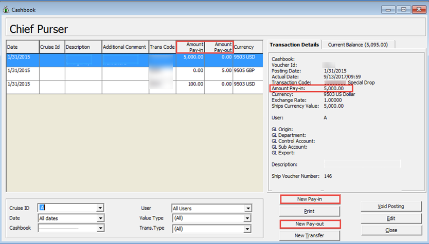 This figure shows the Customizing Labels for Cashbook Pay-In & Pay-Out