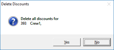 This figure shows the Delete Discount Prompt