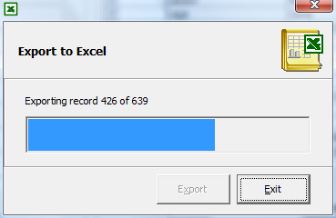 This figure shows the Export to Excel