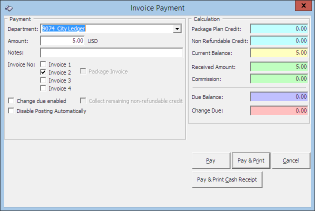 This figure shows the Invoice Payment by City Ledger