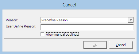 This figure shows the Predefined Reason to Disable Posting