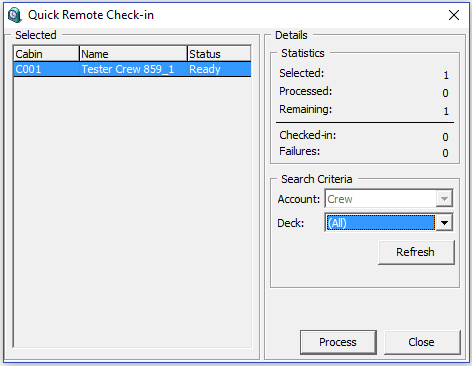 This figure shows the Quick Remote Check-In