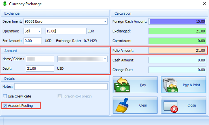 This figure shows the Exchange Charged to Account
