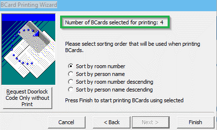 This figure shows the BCard Printing Wizard