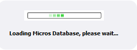 This figure shows the MICROS Database Loading prompt