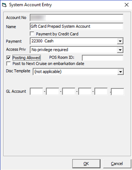This figure shows the System Account Window