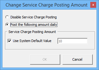 This figure shows the Change Service Posting Amount