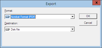 This figure shows the File Export Format Selection