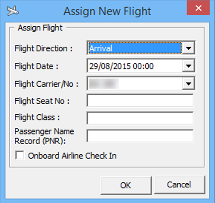 This figure shows the Flight Assignment in Other Information Tab