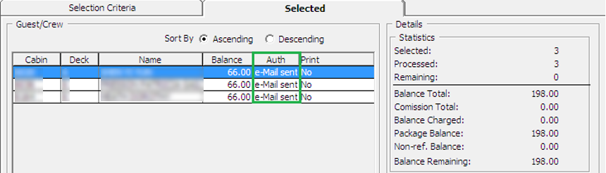 This figure shows the Invoice Successfully Emailed Indicator
