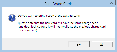 This figure shows the Print Board Card Prompt