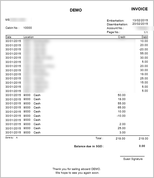 This figure shows the Sample Invoice