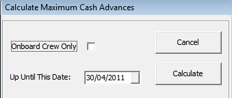 The figure shows the Calculate Maximum Cash Advances section.