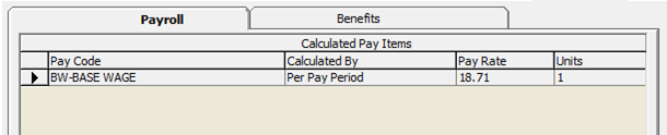 The figure shows the Calculate Pay Items section.