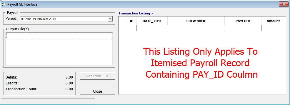 The figure shows the GL EOM Transaction Listing window.