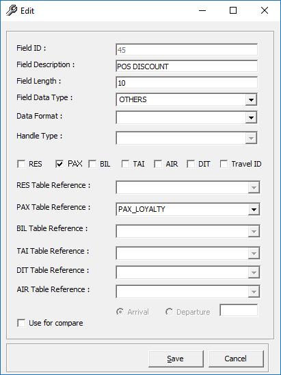 This figure shows the Edit Data Import Fields