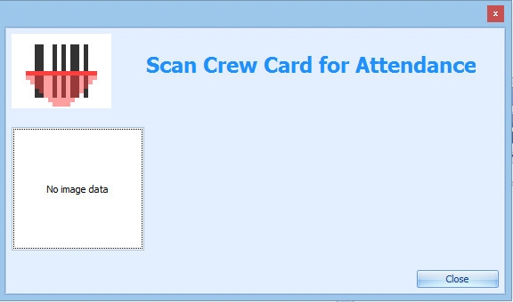 This figure shows the crew attendance after scanning the crew card.