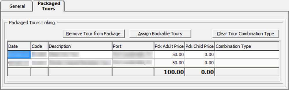 This figure shows the option to link a tour to a Package Tour.