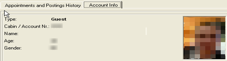 This figure shows the Account Info