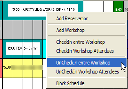 This figure shows the UnCheck Entire Workshop