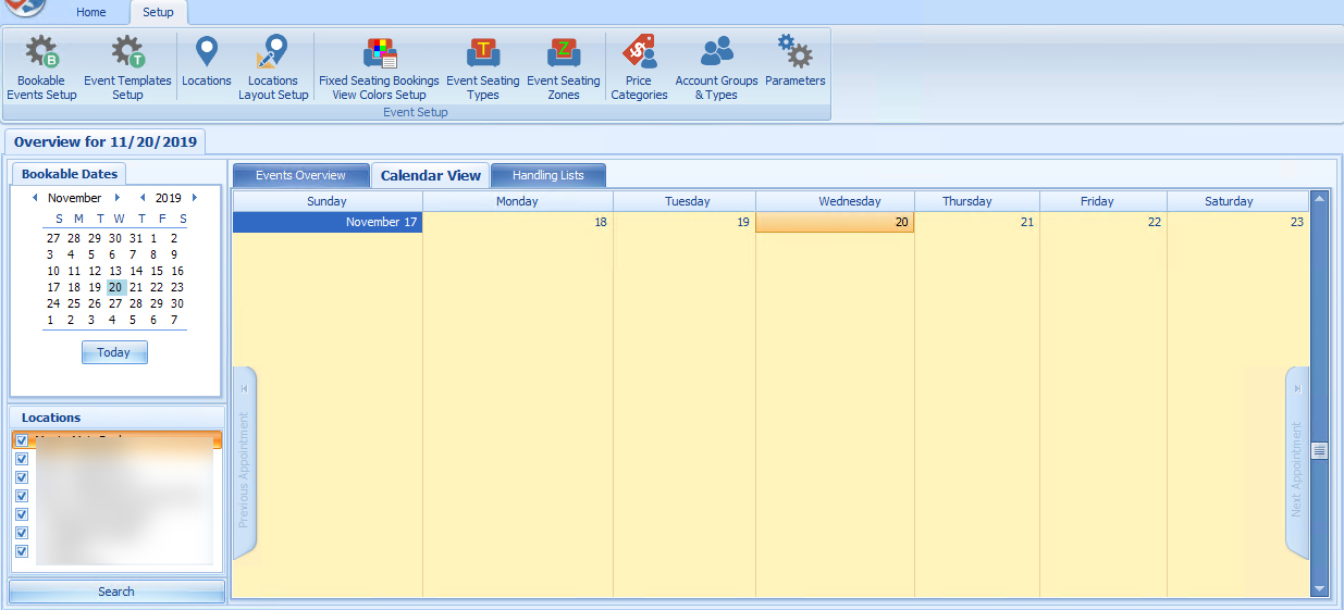 This figure shows the event in Calendar View.