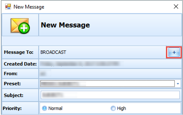 This figure shows the new broadcast message form.