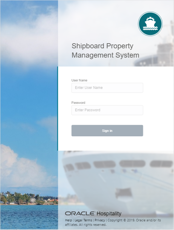 This figure shows the Mobile Cruise Property Management Login page.