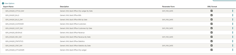 This image shows the Export Name, Description and Parameter Form and XML Format fields