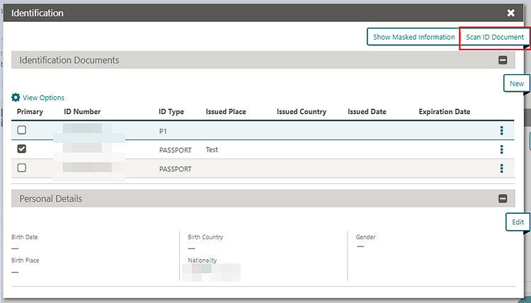 This is an image of the Identification screen.