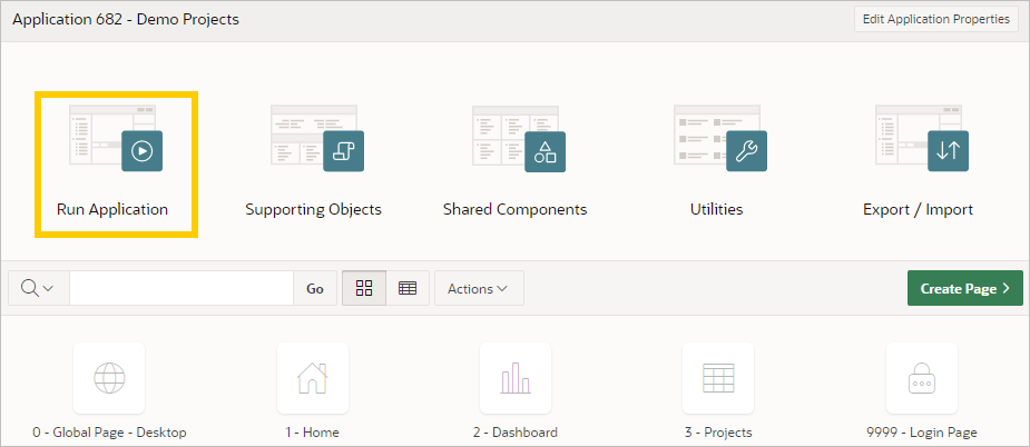 アプリケーションの実行 アプリケーションの実行
