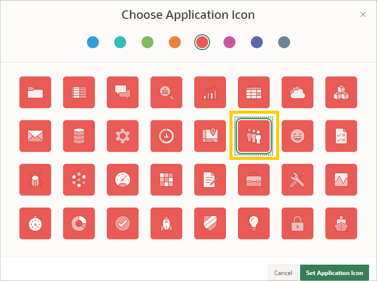 アプリケーション・アイコンの選択