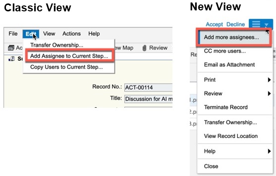 Add Assignee to Current Step Becomes Add More Assignees