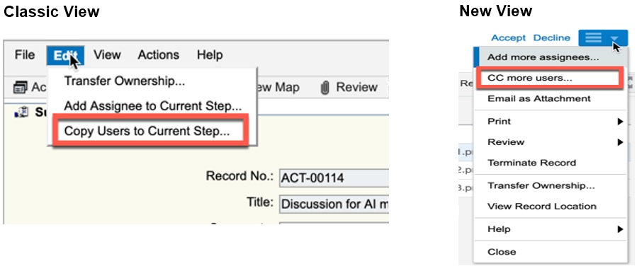 Copy Users To Current Step Becomes CC More Users