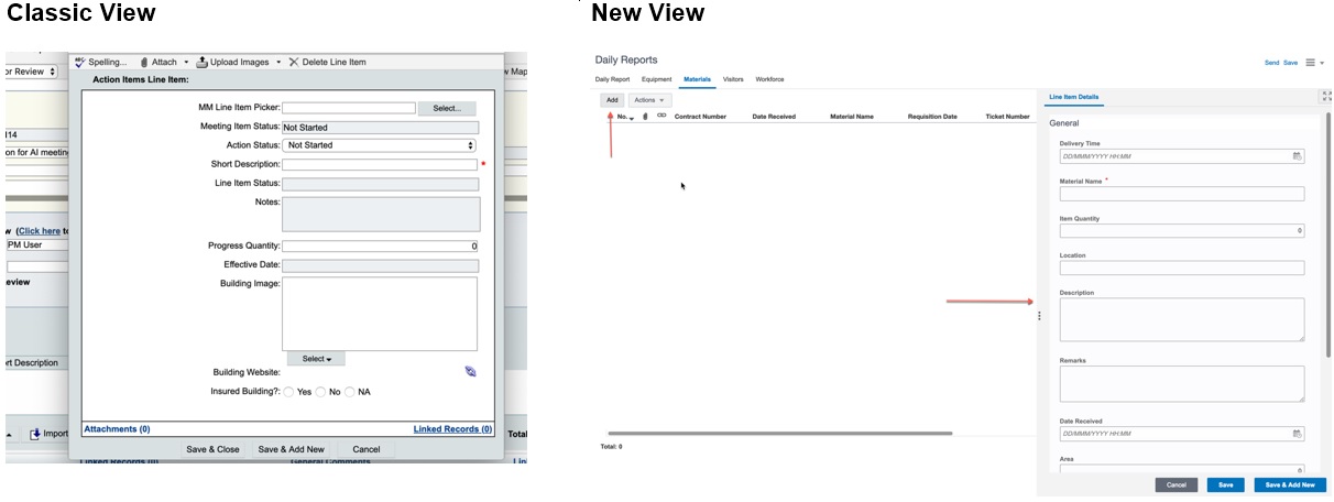Line Item Forms Open on Right Side of Line Item List