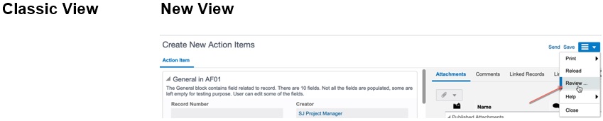 Document Review Option Present When Creating The Record