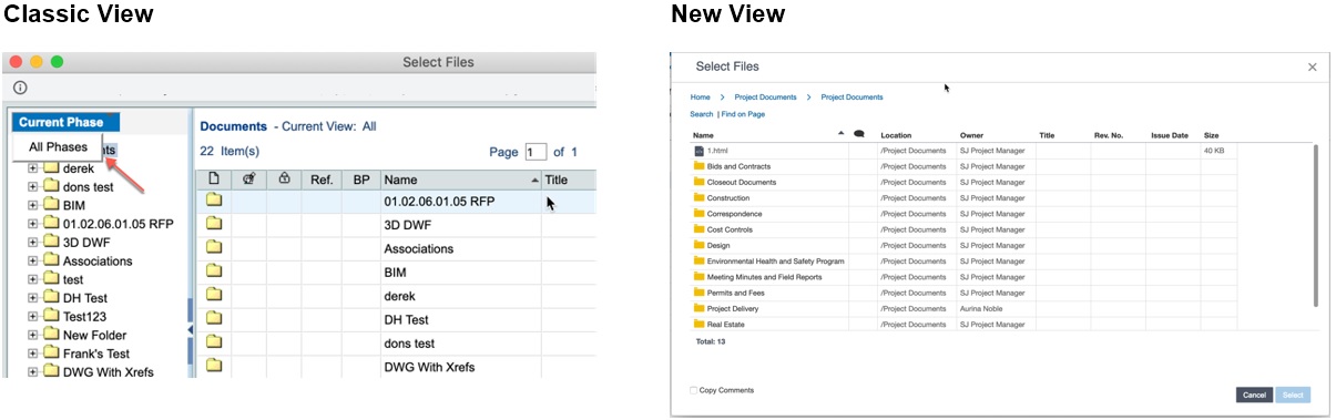 No Phase Selection Of Document Management Picker