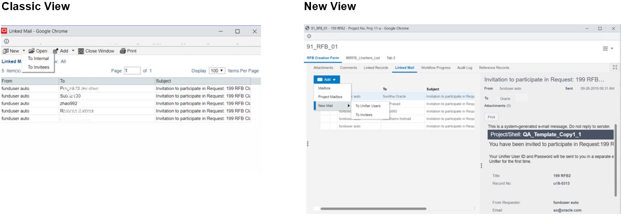 Send E-mails To Users and Bid Invitees Through Linked Mail
