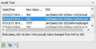監査証跡エントリが選択されました。