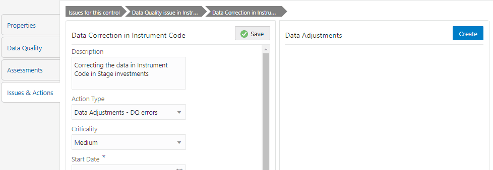 Description of Data Adjustment page follows This illustration shows the Adjustment Rule Details.