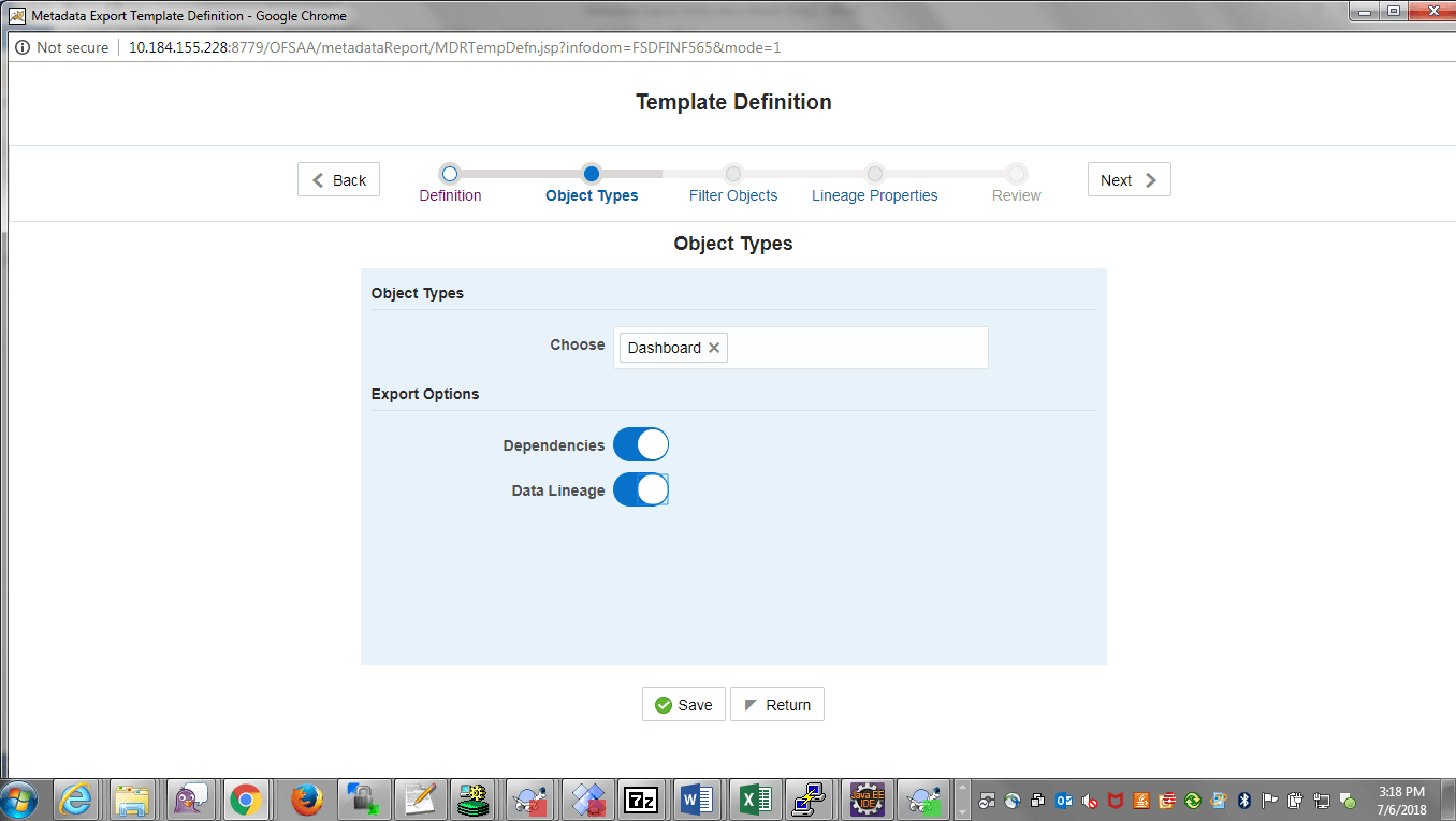 Description of Template Definition page follows This illustration displays Template Definition page.