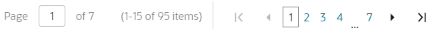 illustrates paging through a list of records, with options to advance from page to page, return to the beginning, jump ahead, or jump to the end