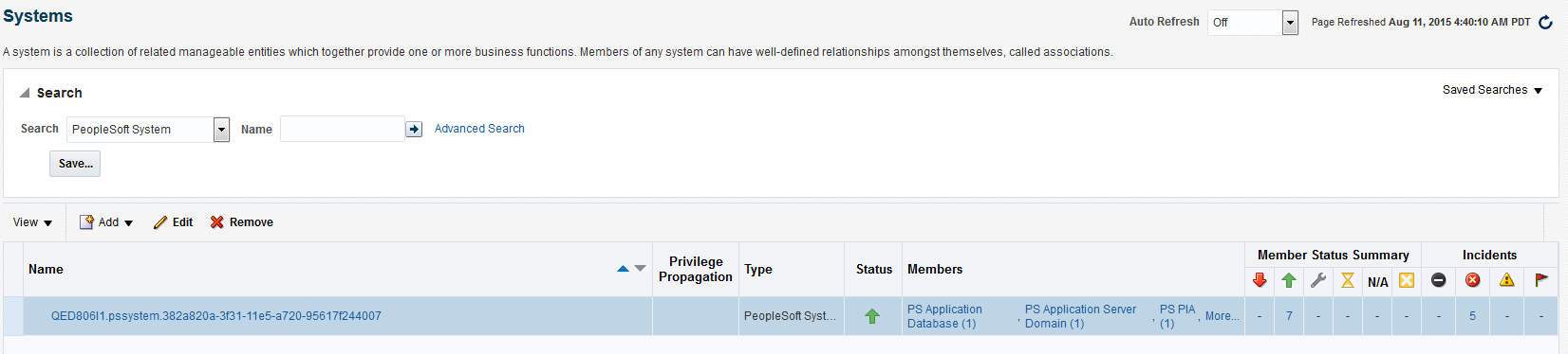 PeopleSoft System Members page