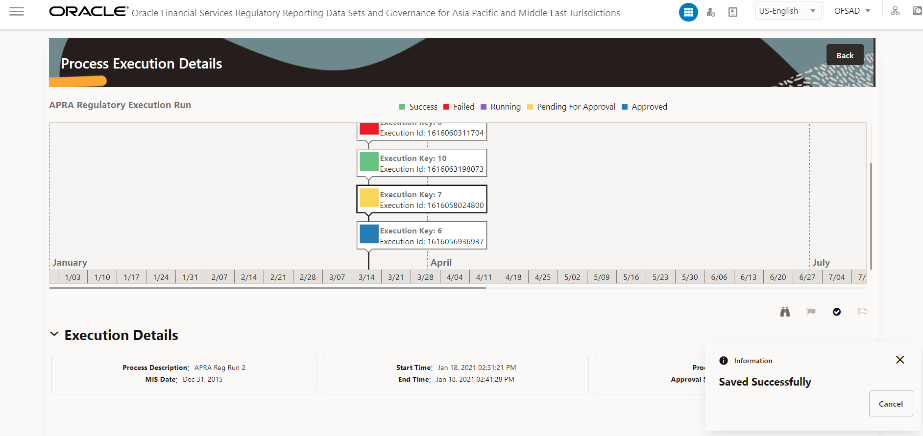 This illustration shows the Report Flag Pending for Approval page.