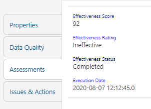 This illustration shows the Control Assessments details.