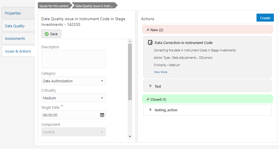 This illustration shows the Actions for this control.