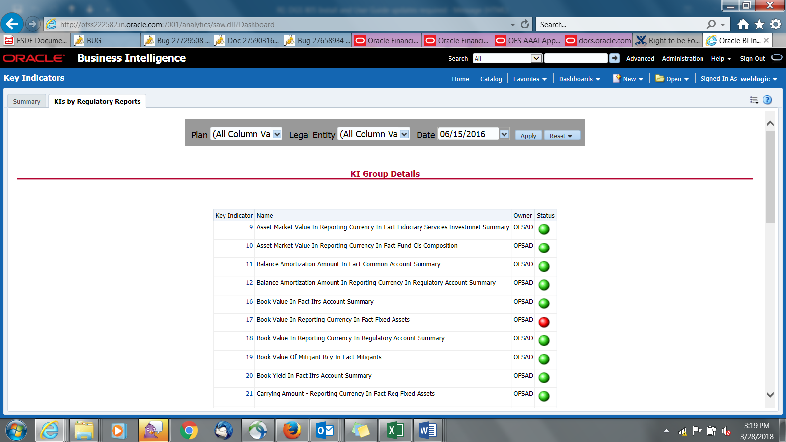 This illustration displays the Key Indicator Group Details.