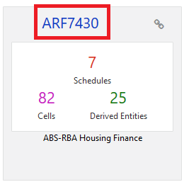 This illustration shows the report information such as Schedules, Cells and Derived Entities.