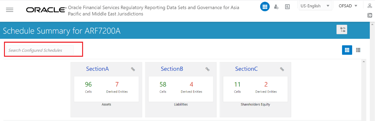 This illustration shows the Schedule Summary screen navigation steps. Starting from the OFS REG REP APME User Interface, then navigate to Metadata management, then select Reports to view Report Summary and then select the Report Code to view the schedule summary.