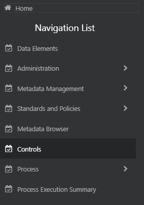 This illustration shows the navigation to the Controls menu.